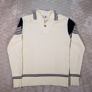VTG Kennington LTD‎ California Acrylic Long Sleeve Polo Sweater Collared Sz Lg